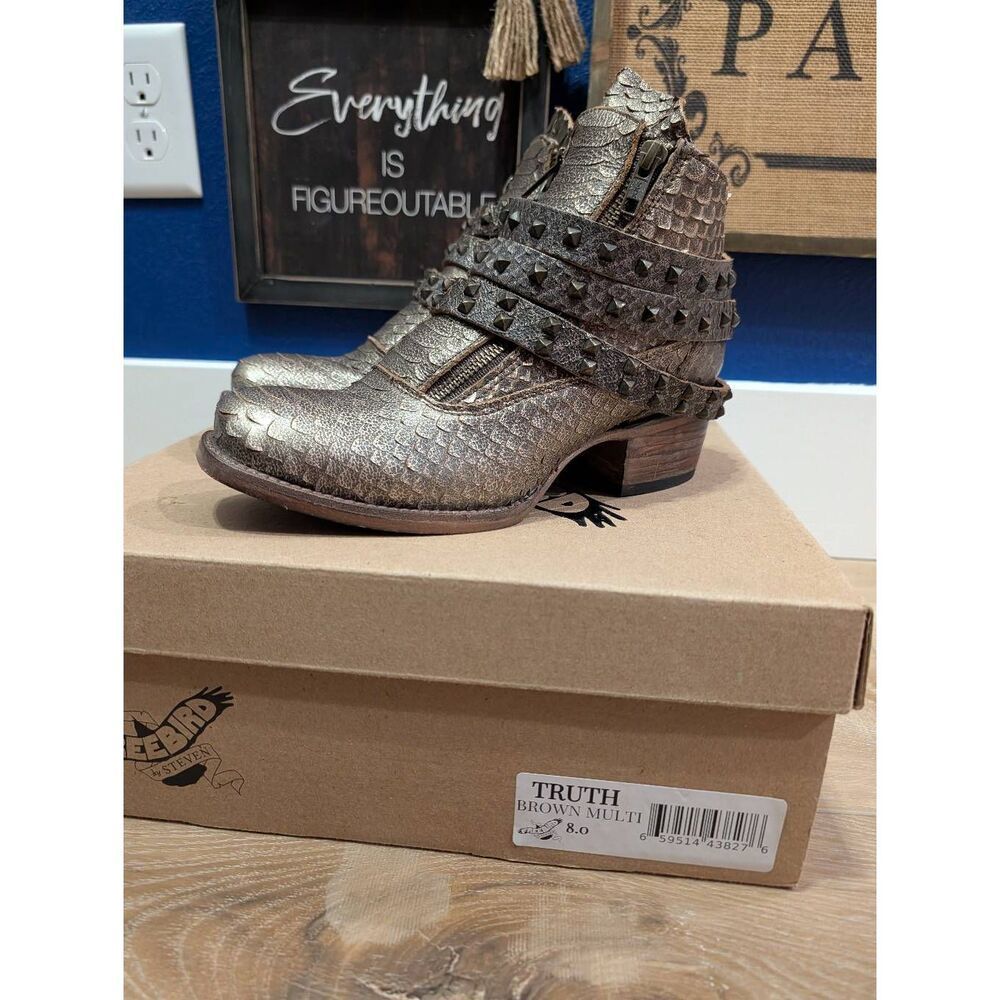 Rare Freebird By Steven Truth Brown Multi Women's 8 W/ Original Box Euc